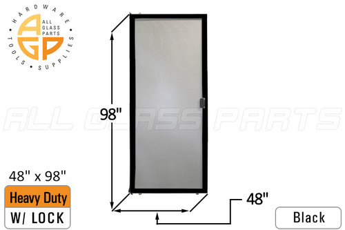 Do-It-Yourself Sliding Screen Door Kit (Heavy Duty w/ Lock) (48" x 98") (Black)