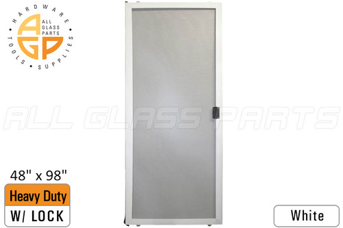 Do-It-Yourself Sliding Screen Door Kit (Heavy Duty w/ Lock) (48" x 98") (White)