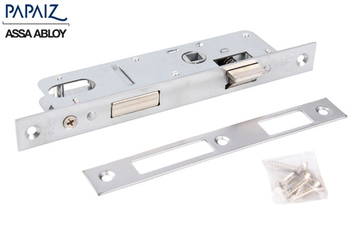 Storm Door Mortise Lock #323 Slimline Papaiz Satin Chrome