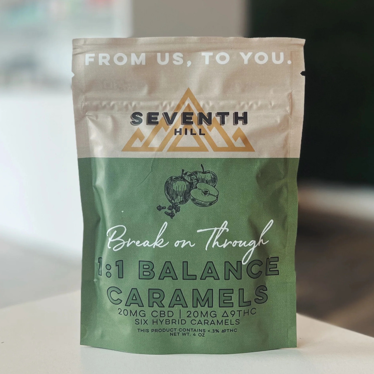 Seventh Hill Balance 20mg D9 THC 20mg CBD Caramels Single / 6 pack