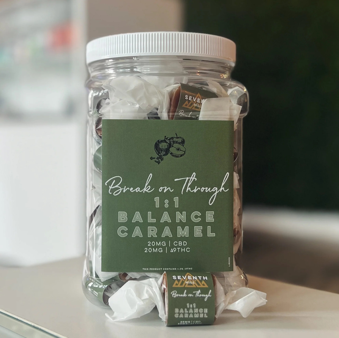 Seventh Hill Balance 20mg D9 THC 20mg CBD Caramels Single / 6 pack