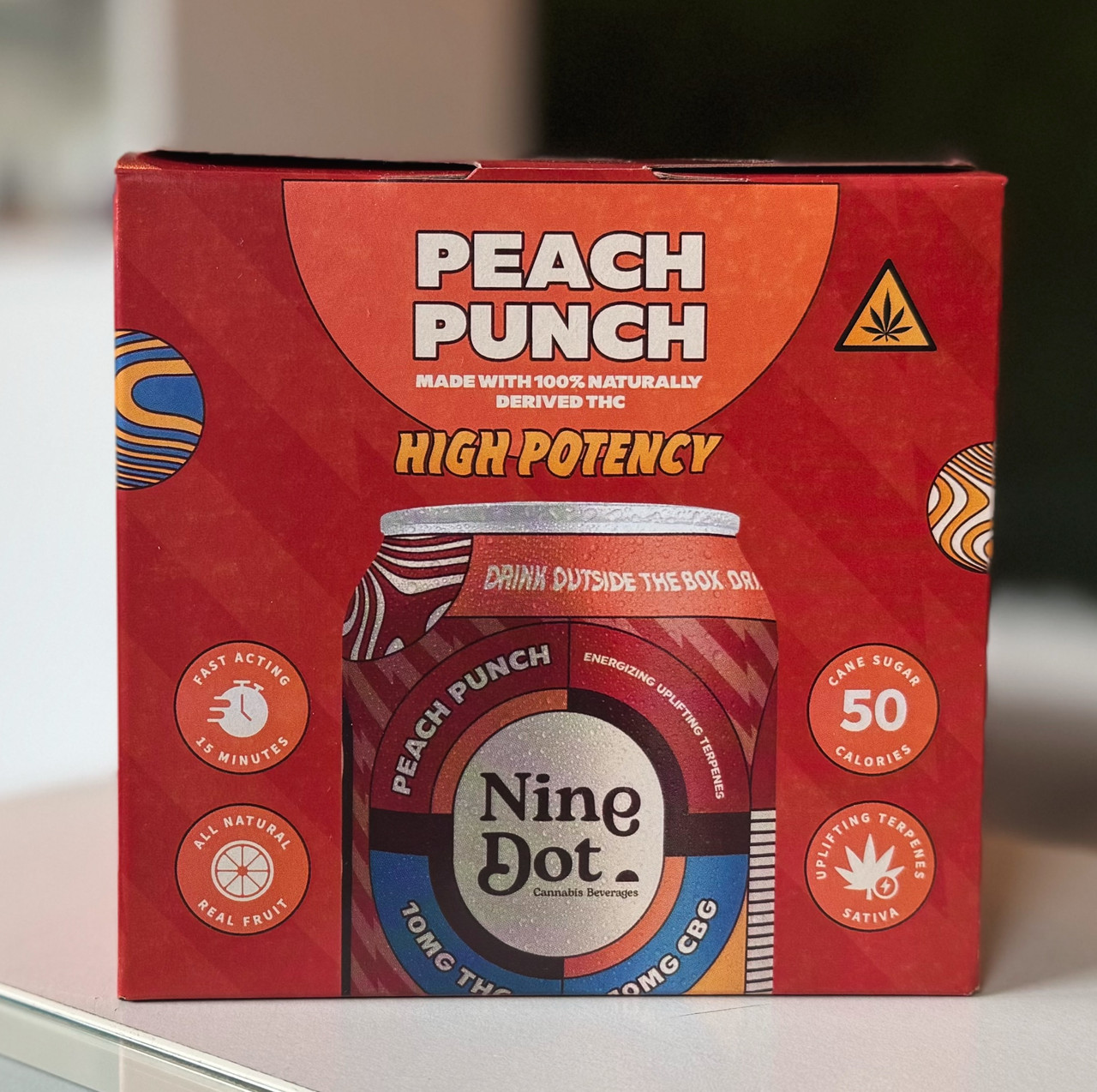 Nine Dot Peach Punch 10mg THC 12oz