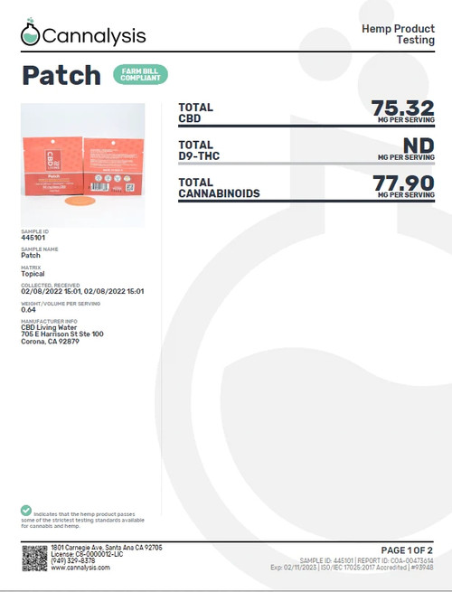 CBD Living 60mg Patch 96 hour