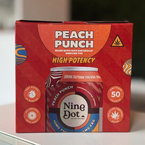 Nine Dot Peach Punch 10mg THC 12oz