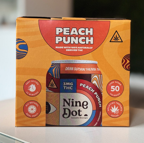 Nine Dot Peach Punch 3mg THC 12oz