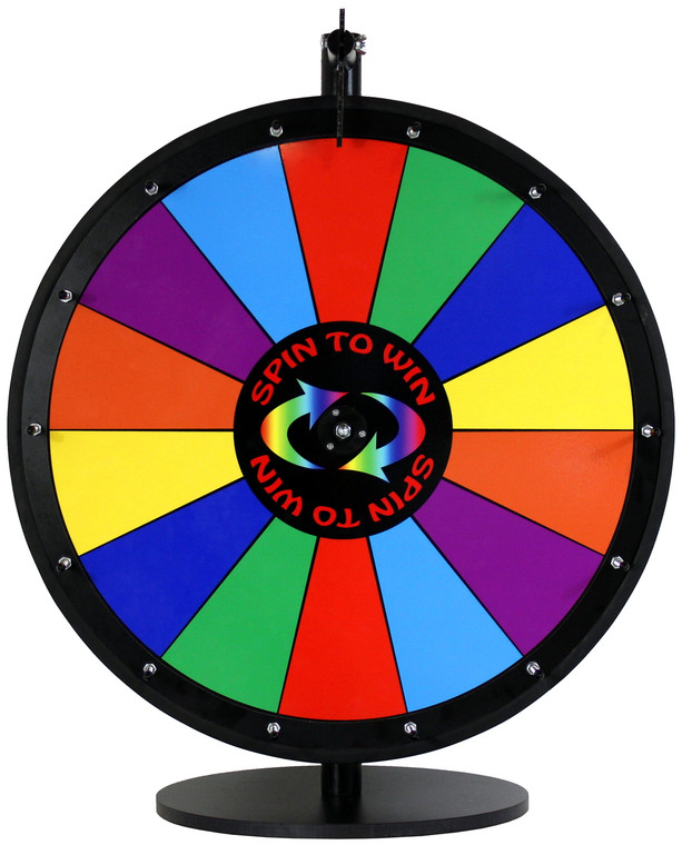 24 Inch Spin to Win Color Dry Erase Prize Wheel with 14 sections