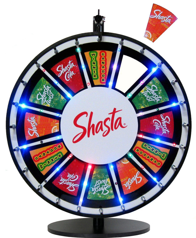 24 Inch Insert Your Own Graphics Lighted Prize Wheel with Blinking LEDs