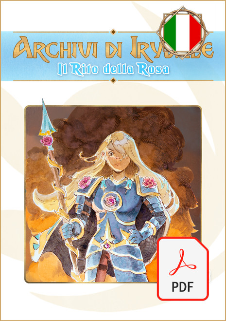 Un cavaliere donna si staglia davanti uno sfondo di fuoco e fiamme