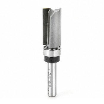 Amana Flush Trim Plunge Template with Upper Ball Bearing, 2 Flute, 1/2"Dia, 1/4" Shank, 2-1/2" Length (45460)