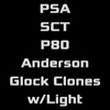 P80,PSA,SCT,Anderson, and Glock Clones w/Light Premium Holsters