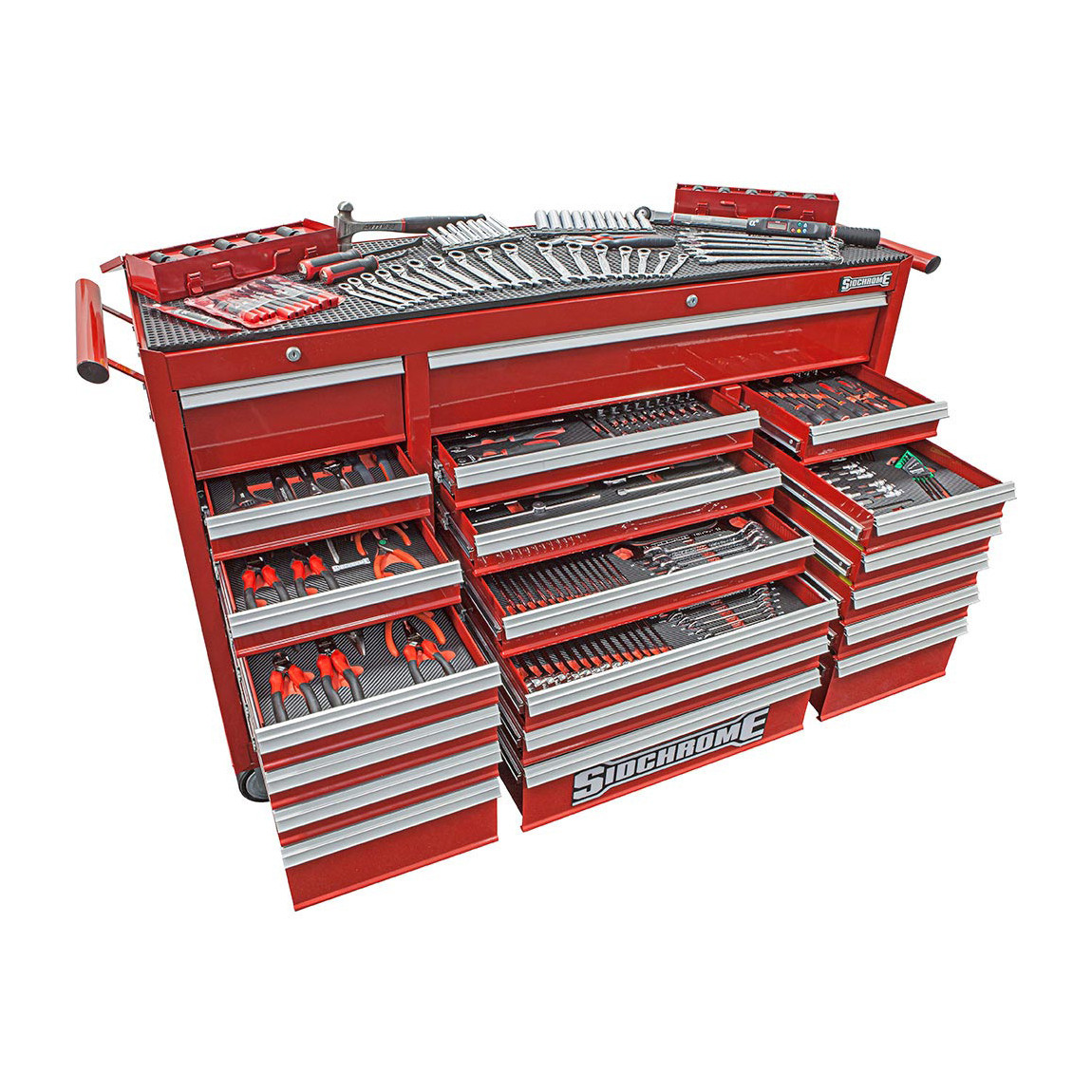 Sidchrome SCMT10161 - Roll Cab Tool Kit 523 Piece 20 Drawer Triple