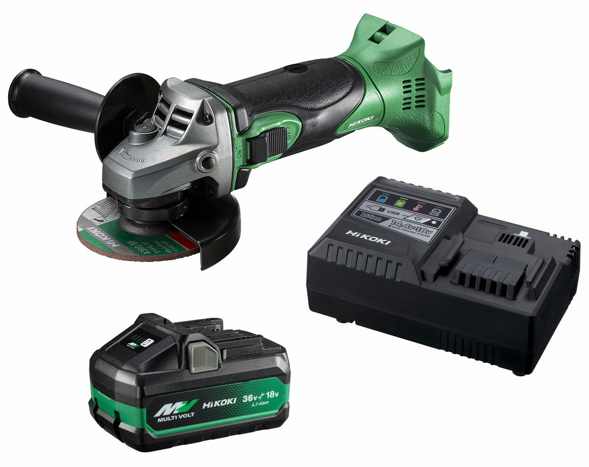 HiKOKI G18DSL2(SP1Z) - 18V 125mm Angle Grinder Kit (1 x 5/2.5Ah