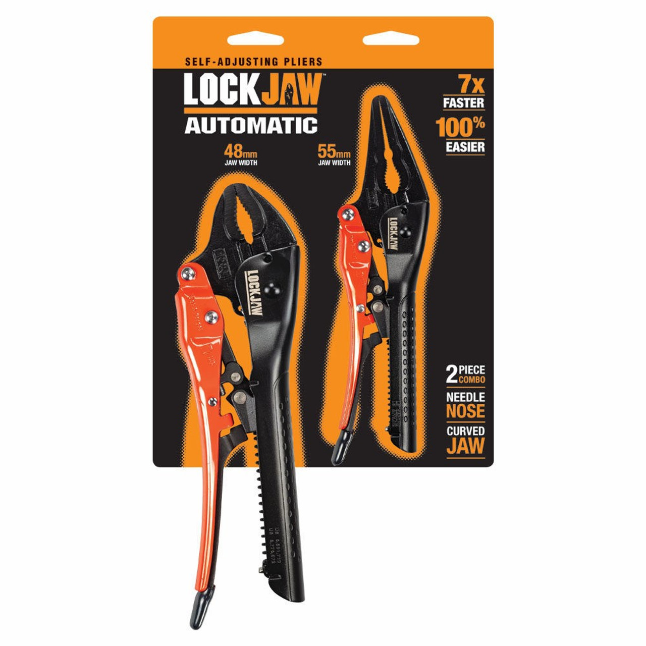 Lockjaw L2920002 - Locking Plier Set 2 Piece 250mm Curved / 200mm Needle Lockjaw Australia