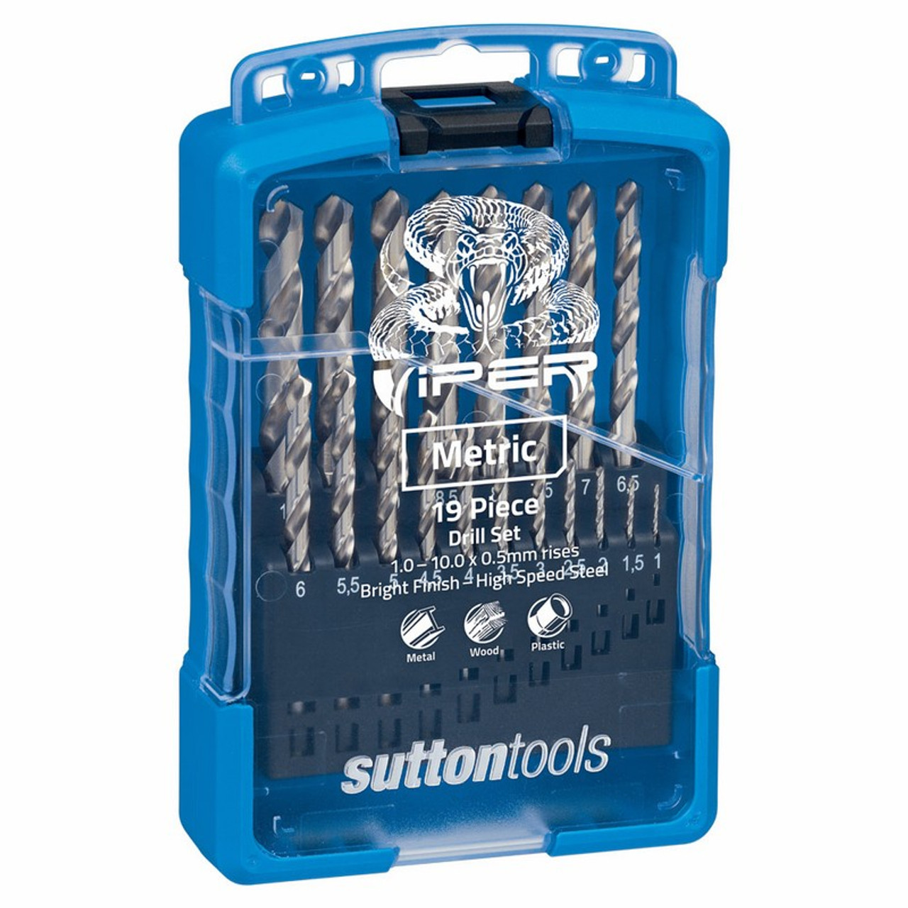 Sutton D105V2M - Jobber Drill Set 19 Piece Viper V2M Bright Sutton Australia