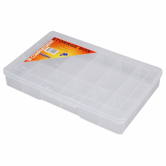 Fischer F1H-094 - 18 Compartment Box - Clear - 300x195x46mm