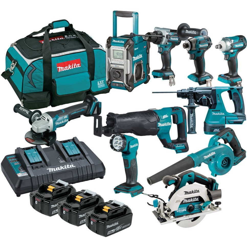 Makita DLX1059TX1 - 18V Brushless 10 Piece Combo Kit (3 x 5.0Ah)