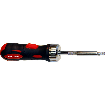 T&E RSHM8 - Ratchet Screwdriver Set - 8 Piece (1/4" Drive & 1/4" Hex)