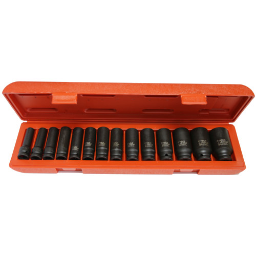 T&E 98414L - Deep Impact Socket Set - 1/2" Drive - 14 Piece Metric (10–32mm)