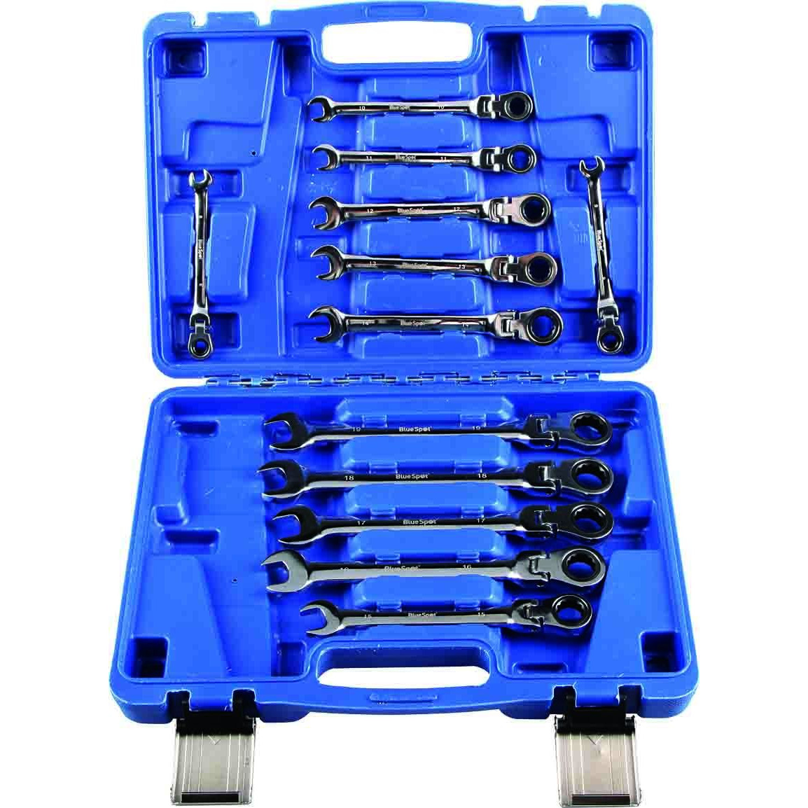 PKTool PT10189 - Flexible Head Ratchet Combination Spanner Set - 12 Piece
