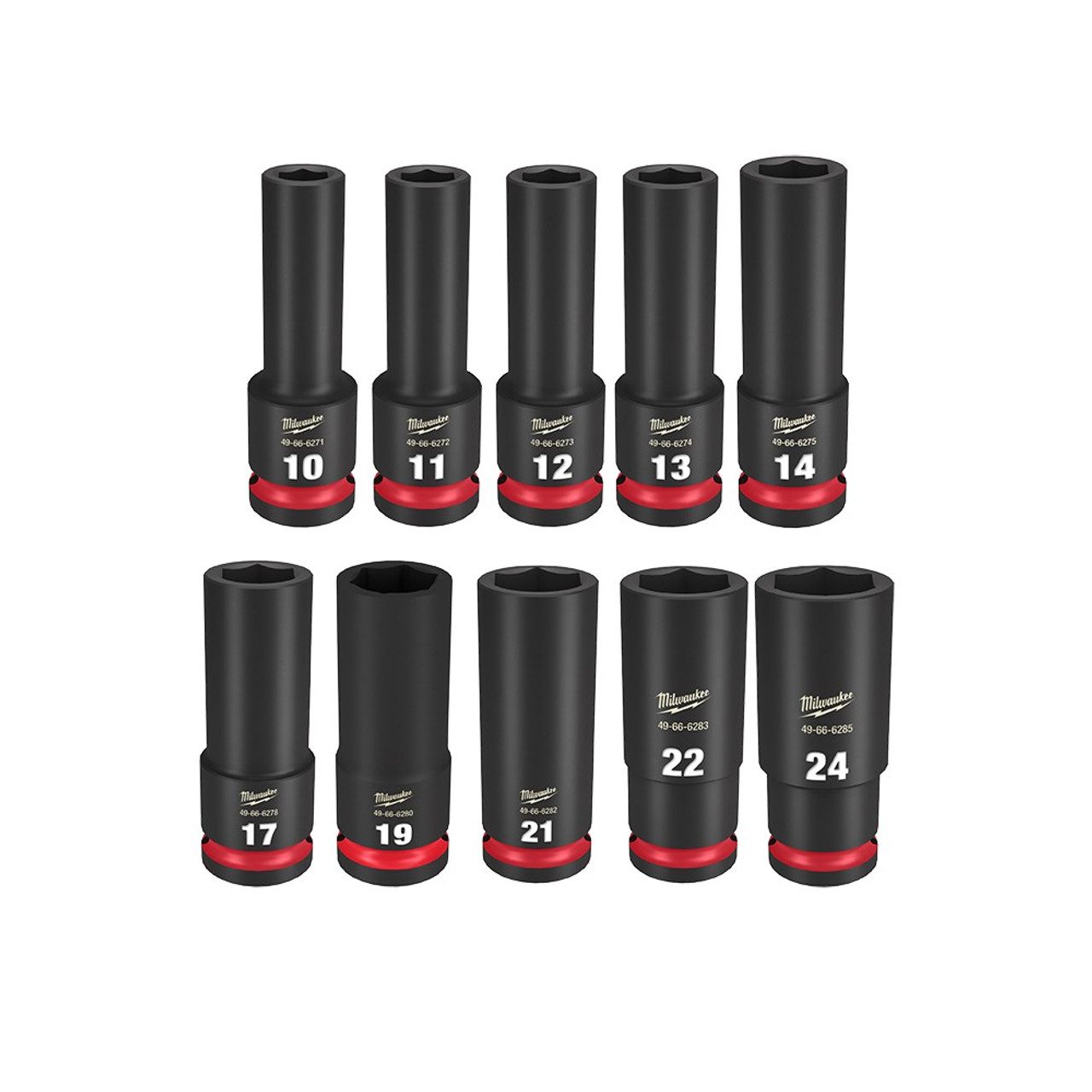 Milwaukee 49667053  Impact Socket Set Deep 1/2" Drive 10 Piece Metric