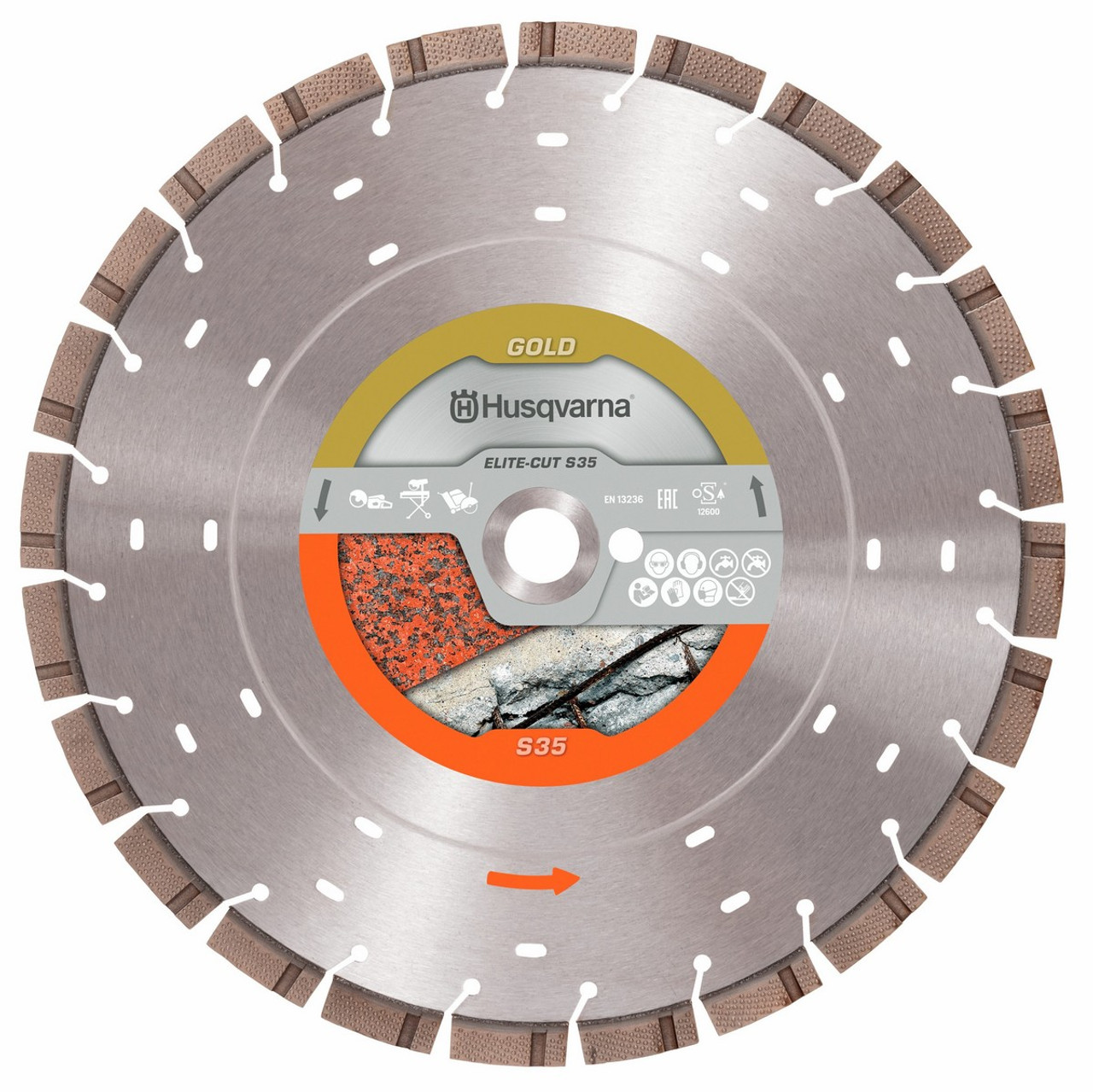 Husqvarna 599494620 - Diamond Blade Elite-cut S35 Exo-grit 350x15mm Segmented 20/25.4mm Bore Husqvarna Australia