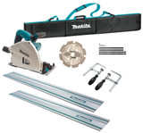 Makita SP6000JT2X - Plunge Saw 1300W 165mm Kitbox +2 x 1400mm Rail + Joiner Set+ PCD Blade + G Clamp Set + Rail Bag