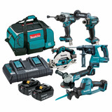 Makita DLX6136TX1 - 18V Brushless 6 Piece Combo Kit (2 x 5.0Ah)
