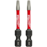 Milwaukee 48324971 - Power Bit Square Recess #1 - 50mm (2") - 2PK - SHOCKWAVE