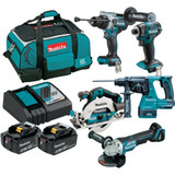 Makita DLX5101TX1 - 18V Brushless 5 Piece Combo Kit (2 x 5.0Ah)