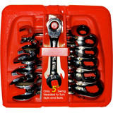 T&E S13006 - Stubby Ratcheting Gear Wrench Set - 7 Piece SAE