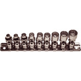 T&E 92809 - Universal Sockets - 1/4" Drive - 12 Point SAE - 9 Piece (3/16"–1/2")
