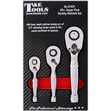 T&E 21531 - Super Fine Stubby Ratchet Set - 3 Piece