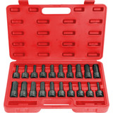 PKTool PT11907 - 1/2" Drive Hex Bit Impact Socket Master Set - 20 Piece 78mm