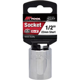 PKTool PT10622 - 22mm 6 Point Cr-V Regular Socket - 1/2" Drive