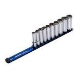 Kincrome K2178NL - Nut-Lok Deep Socket Rail Set - 3/8" Drive - 10 Piece