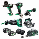 HiKOKI KC36D5P3(HRZ) - 36V Brushless 5 Piece Combo Kit D5P3 (2 x 5/2.5Ah)