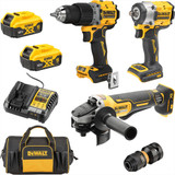 Dewalt DCZ323P2-XE - 18V Brushless 3 Piece Drill/Wrench/Angle Grinder Combo Kit (2 x 5.0Ah)