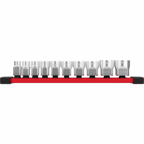 Milwaukee 48229403 - 3/8" Drive 10 Piece Standard SAE Socket Set with Storage Rail