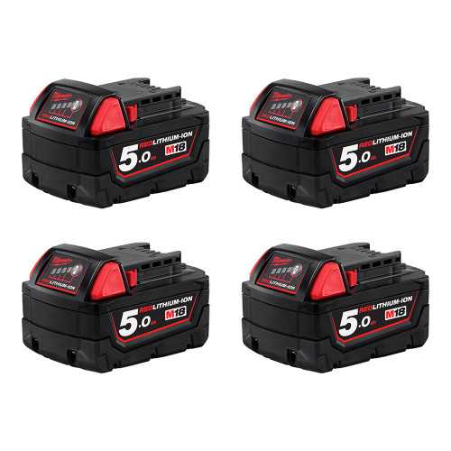 Milwaukee M18B54 - 18V 5.0Ah Battery 4 Pack