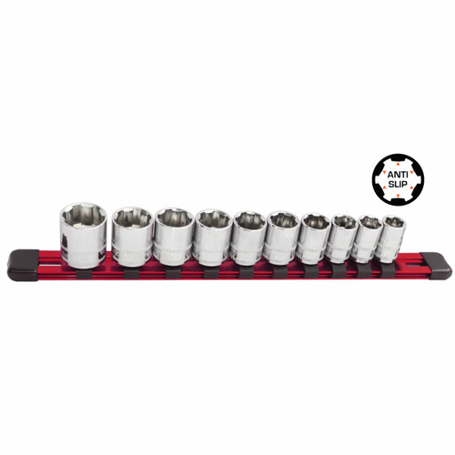 SP Tools SP33025 - Socket Set - 3/8" Drive 10 Piece Imperial - Xtreme Grip