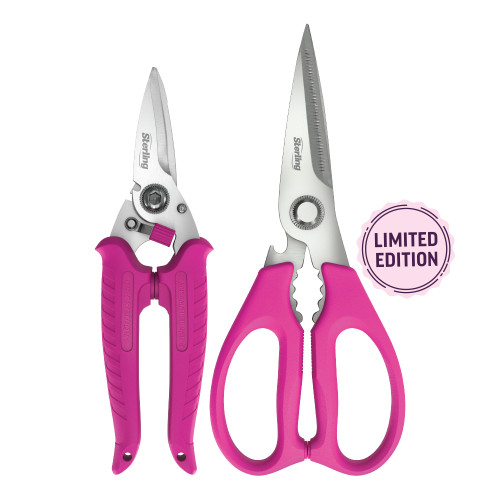 Sterling 29-721PC1 - Black Panther Pink Snips & Kitchen Shears Twin Pack - McGrath Foundation