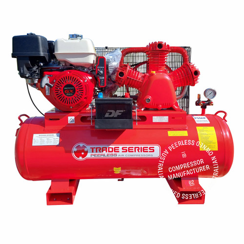 Peerless TS55P - Petrol Air Compressor - Belt Drive - Honda GX390 1150LPM Trade Series Peerless TS55P - Petrol Air Compressor - Belt Drive - Honda GX390 1150LPM Trade Series