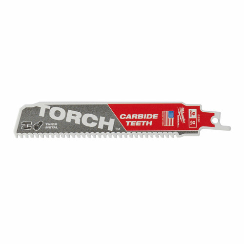 Milwaukee 48005201 - SAWZALL THE TORCH Carbide Metal Demolition Recip Blade - 8TPI 150mm (6")