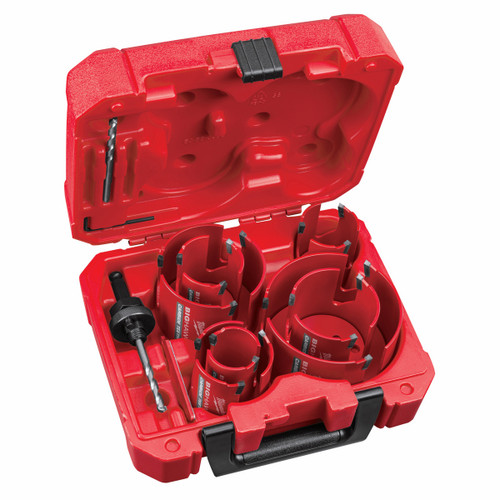 Milwaukee 49569298 - BIG HAWG Carbide Hole Saw Set - 10 Piece General Purpose