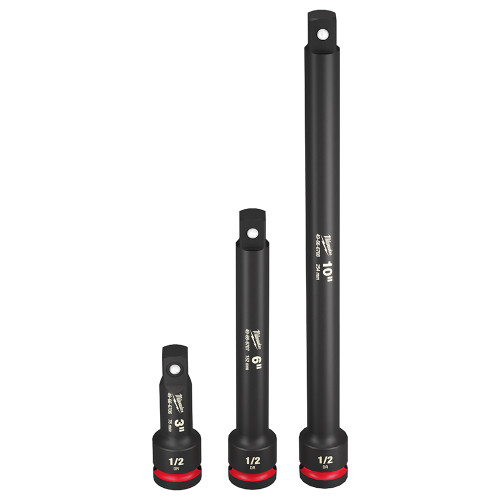 Milwaukee 49666747 - SHOCKWAVE 1/2" Drive Impact Socket Extension Set - 3 Piece