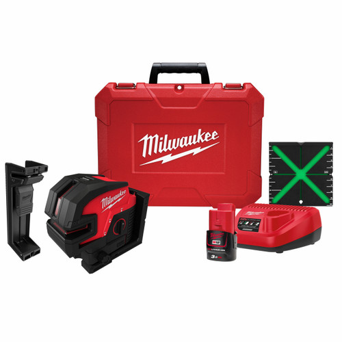 Milwaukee M12C4PLA301C - 12V Cross + 4 Points Laser Kit (1 x 3.0Ah)
