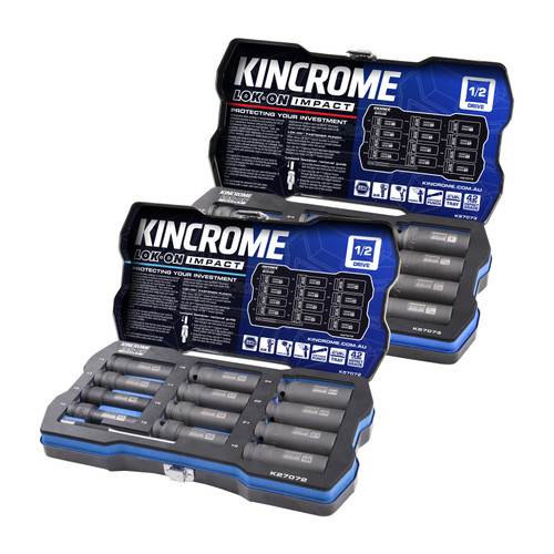Kincrome K27072B - Impact Socket Set Deep Combo 1/2in Met/Imp 24 Pce K27072 & K27073