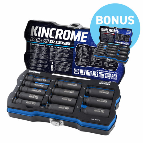 Kincrome K27078B - Impact Socket Set Deep Combo 3/8in Met/Imp 24 Pce K27078 & K27079