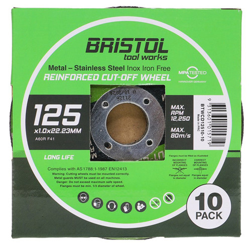 Bristol BTWCD12510-10 - Cutting Disc 125 x 1.0mm - 10 Pack
