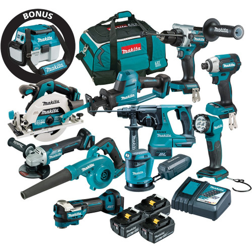 Makita DLX1067TX1 - 18V Brushless 10 Piece Kit (3 x 5.0Ah)